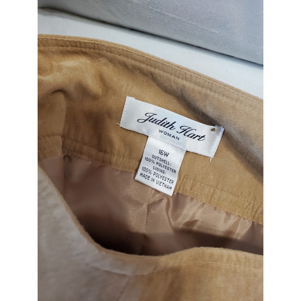 Judith Hart Women's faux suede skirt Sz 16W Back Zip A-line Western-core Lined - Picture 3 of 5